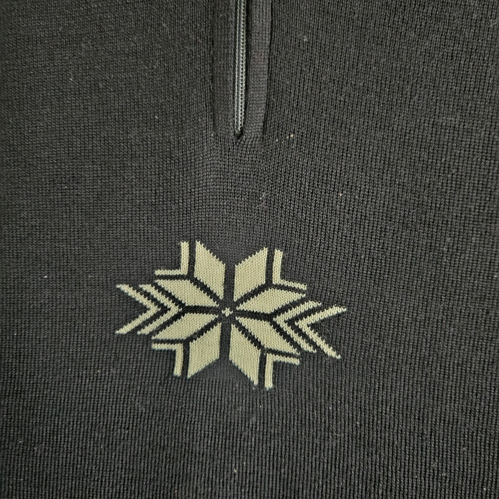 Dale of Norway Wool Quarter Zip Sweater Black Cream Snowflake Nordic Mens Large - Picture 3 of 13